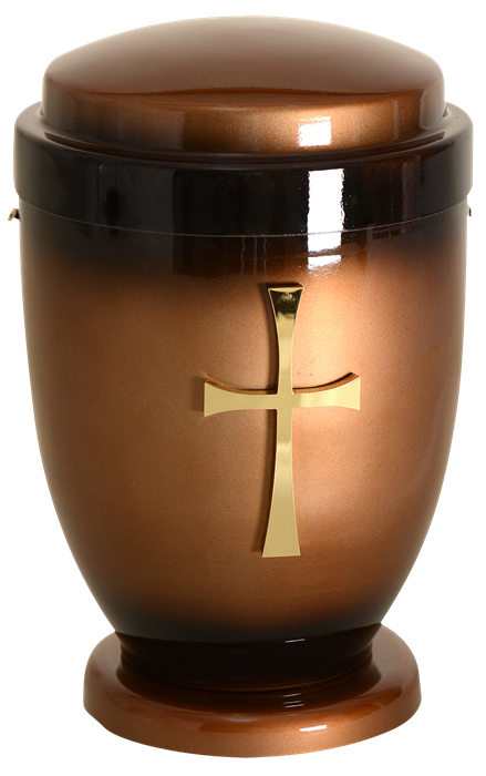 Picture of METAL URN WITH PEDESTAL BRONZE CROSS1
