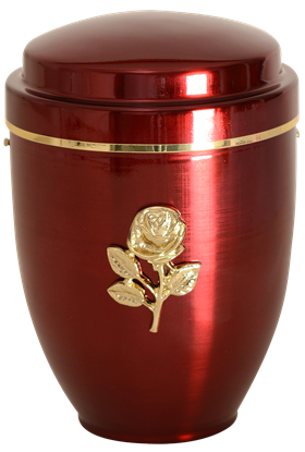 Picture of METAL URN RED FLOWER1