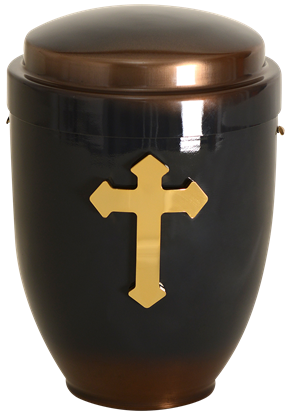 Picture of METAL URN GREY BRONZE CROSS2