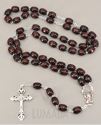 Afbeeldingen van WOODEN ROSARY BROWN RL106M