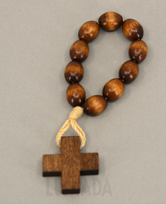 Picture of WOODEN 10 BEADS ROSARY BROWN RLD303