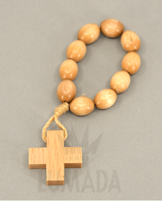 Picture of WOODEN 10 BEADS ROSARY BROWN RLD305