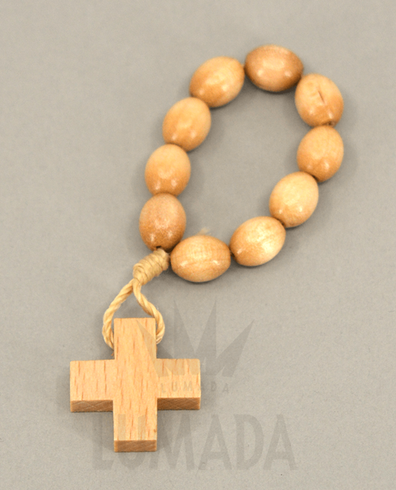 Picture of WOODEN 10 BEADS ROSARY BROWN RLD305