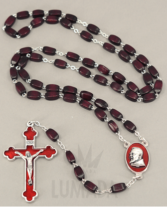 Afbeeldingen van WOODEN ROSARY PADRE PIO RSW2