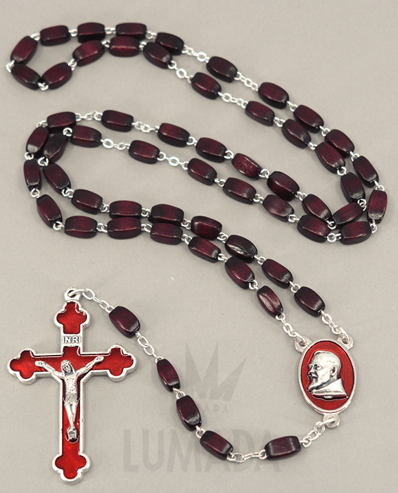 Bild von WOODEN ROSARY PADRE PIO RSW2