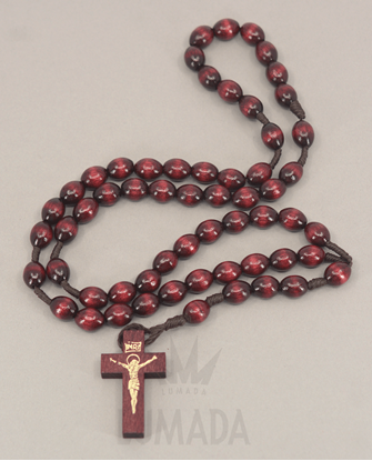 Picture of WOODEN ROSARY DARK RED RLC013
