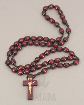 Immagine di WOODEN ROSARY DARK RED RLC013