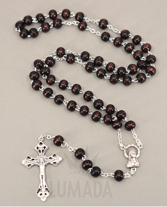 Afbeeldingen van WOODEN ROSARY BROWN RL107M