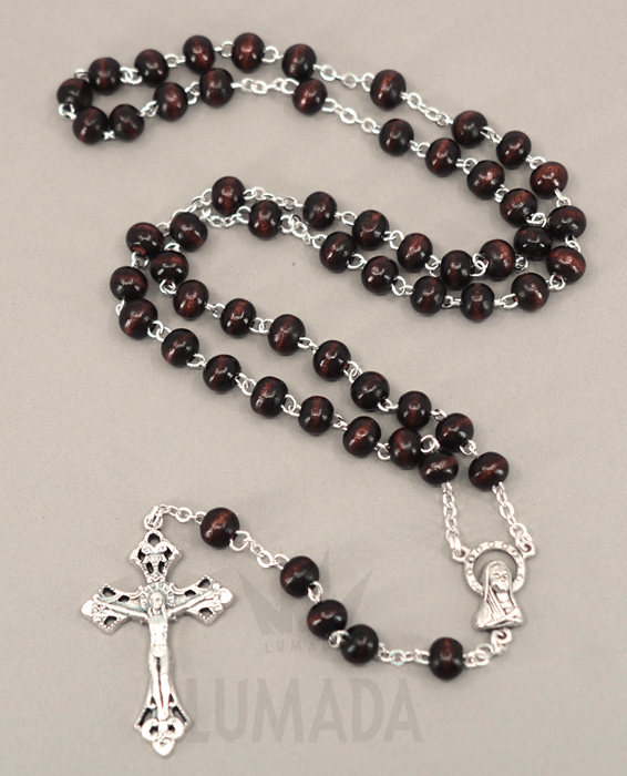 Afbeelding van WOODEN ROSARY BROWN RL107M