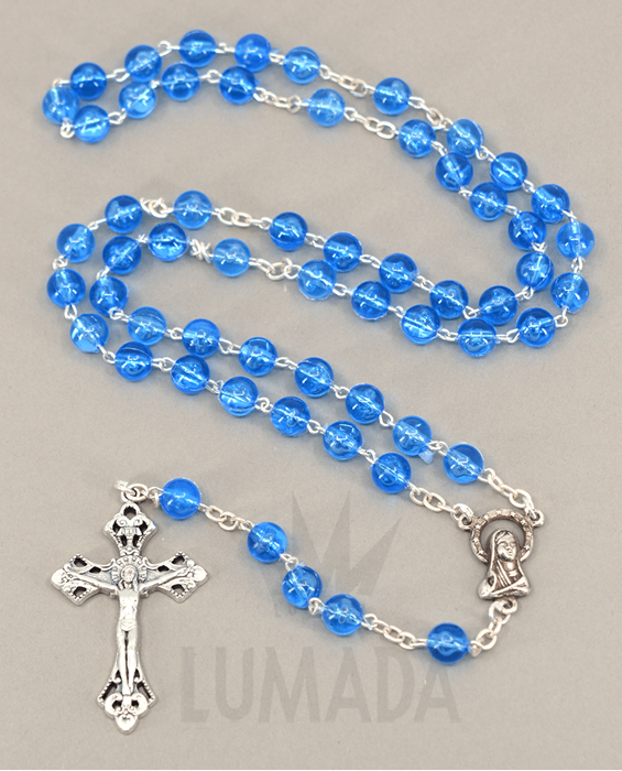 Afbeelding van PLASTIC ROSARY BLUE RP050