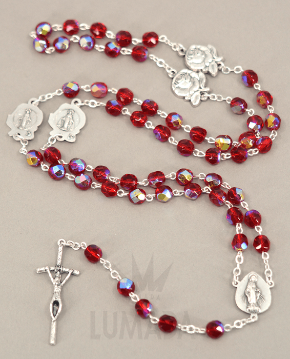 Immagine di GLASS ROSARY RED RSS46R01