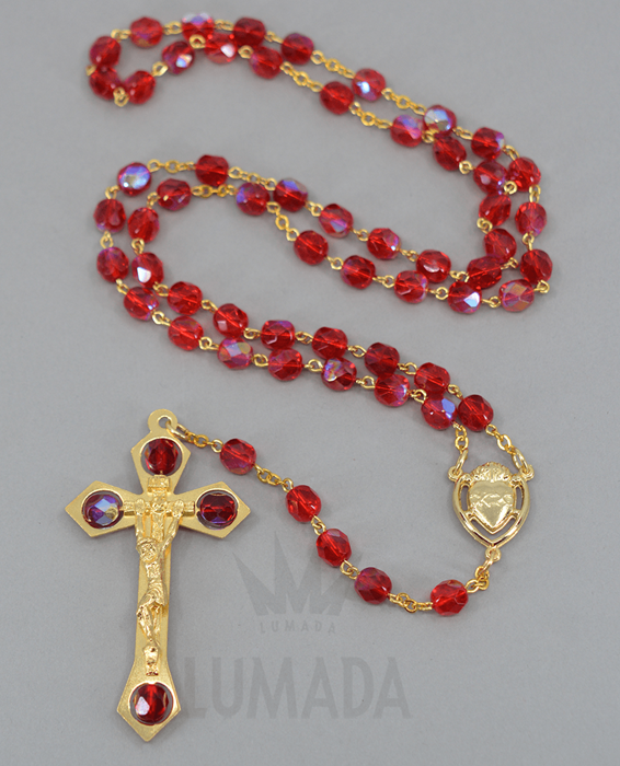 Immagine di GLASS ROSARY RED RSS320006