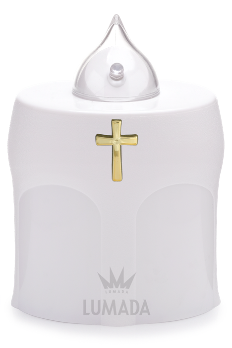Bild von KERZE LUMADA VDS501 WEISS (RO/STILL) KREUZ - SKU: VDS500B-2K