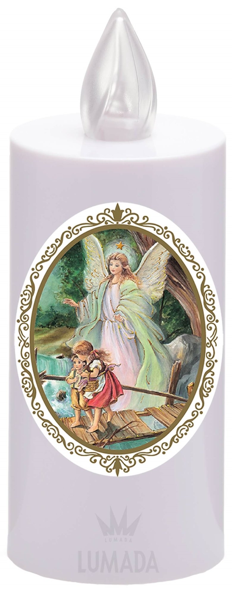 CANDLE ICON VIS18 WHITE (RED/FLICK.) D10 ANGEL - SKU: VIS18B-1D10