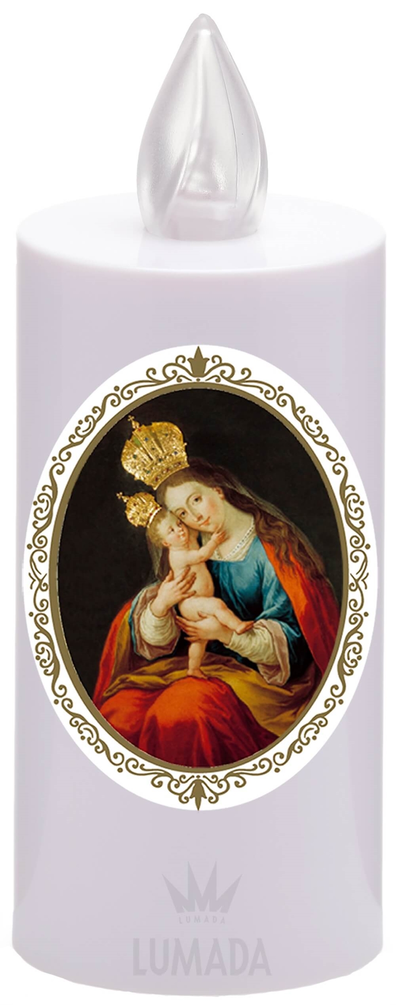 CANDLE ICON VIU18 WHITE (RED/FLICK.) D19 BREZJE - SKU: VIU18B-1D19