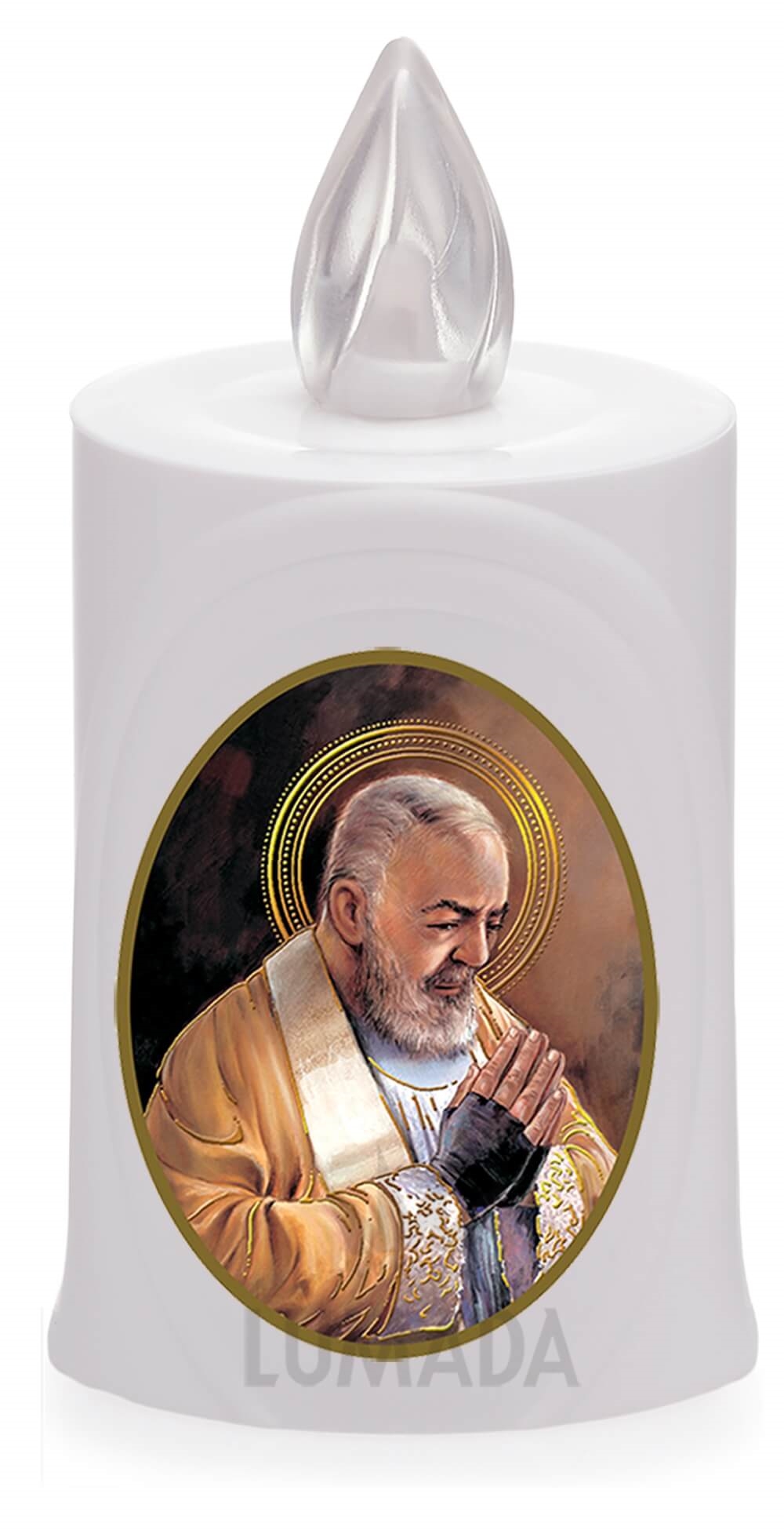 CANDLE LUMADA LES050 WHITE (RED/FLAME) D17 PIO - SKU: LES050B-5D17